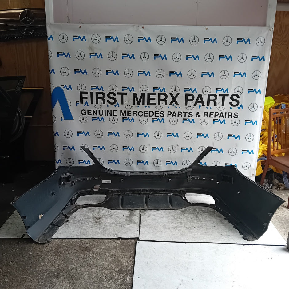 MERCEDES E-CLASS W213 SALOON REAR BUMPER BLACK 2016 A2138850001 FMX78 (DAMAGE)
