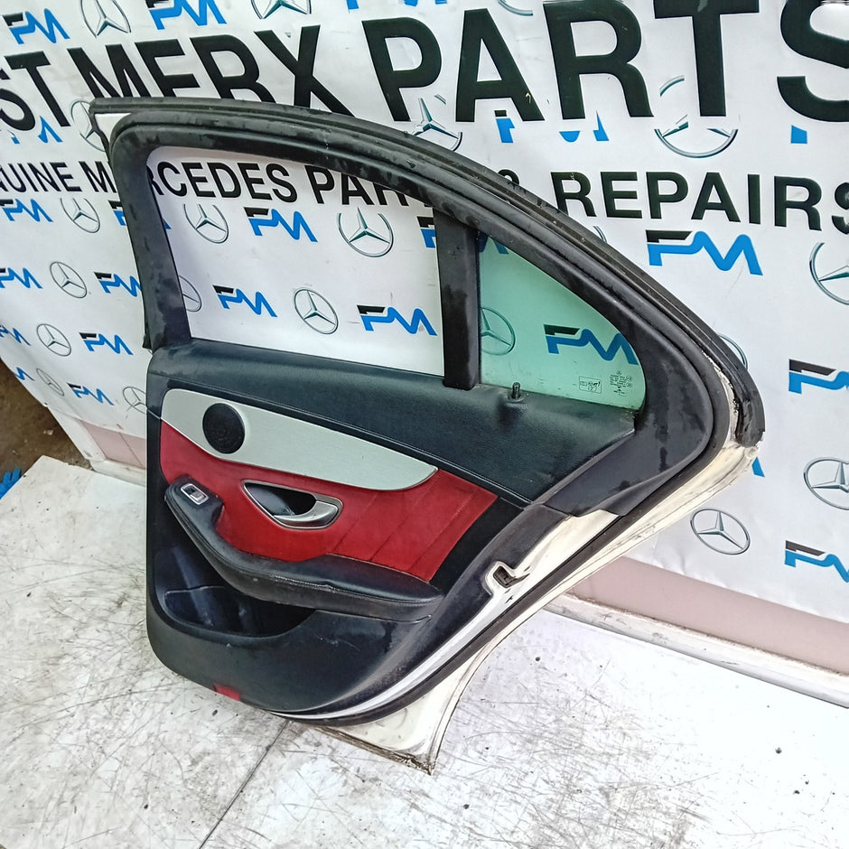 MERCEDES C-CLASS W205 SALOON DRIVER REAR DOOR OSR WHITE 2014ON COMPLETE FMD238