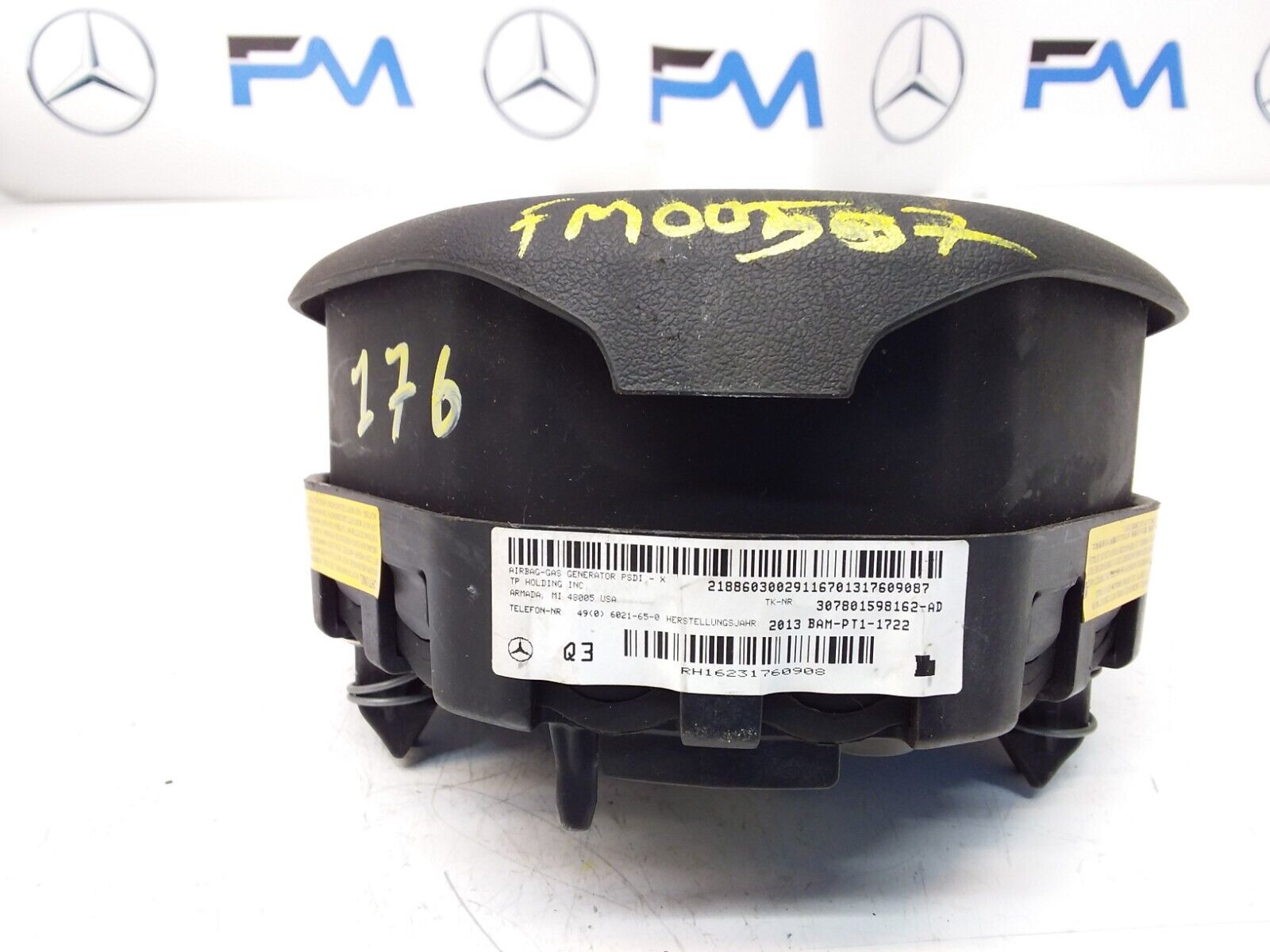 MERCEDES A-CLASS W176 STEERING WHEEL AIRBAG 307801598162-AD FM00507