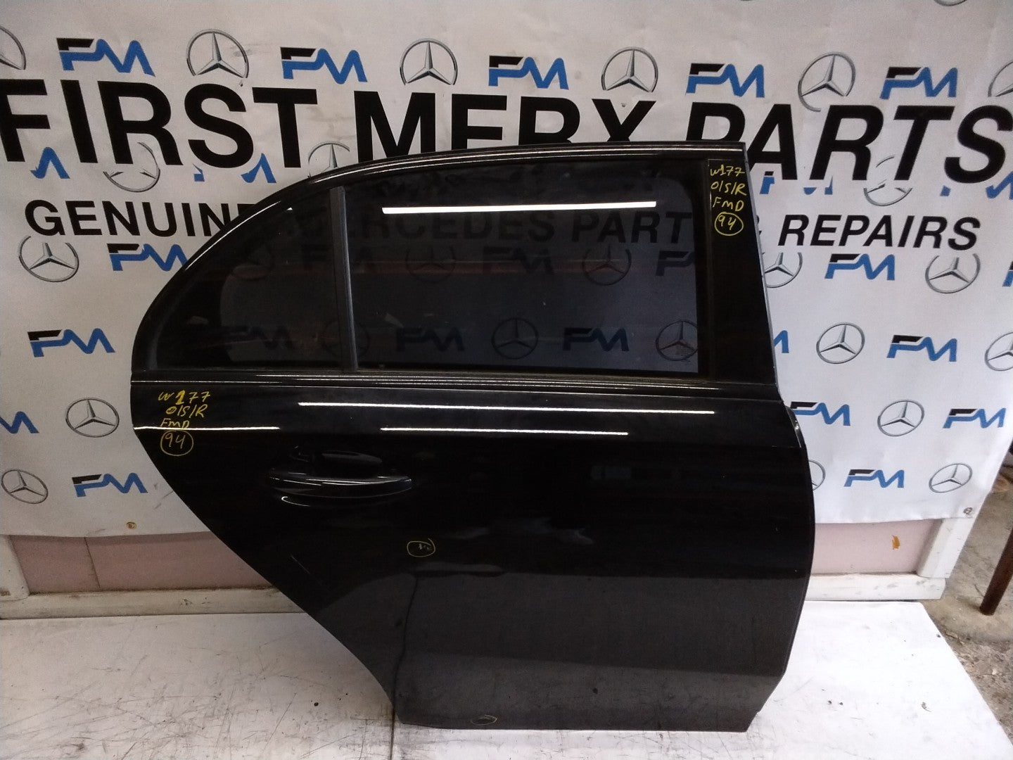 MERCEDES BENZ  A-CLASS W177 DRIVER SIDE REAR DOOR O/S/R COMPLETE BLACK FMD94