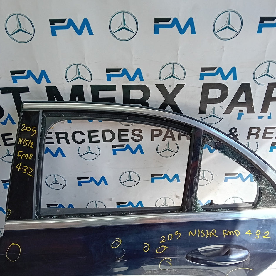 MERCEDES C-CLASS W205 SLN DRIVER REAR DOOR OSR BLUE 2014 ON COMPLETE FMD432