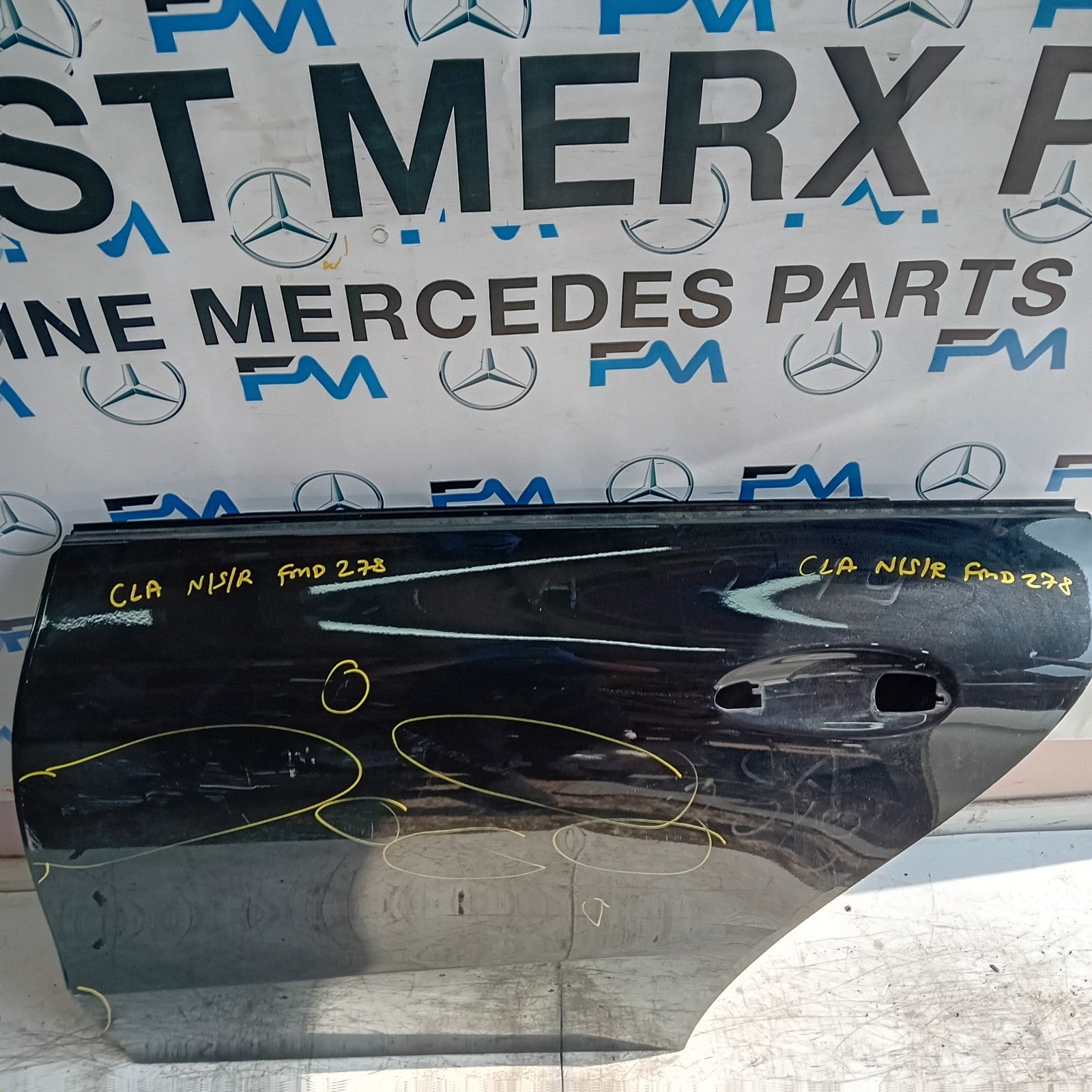 MERCEDES BENZ CLA W118 PASSENGER REAR SIDE DOOR NSR 2019 ON BLACK FMD278