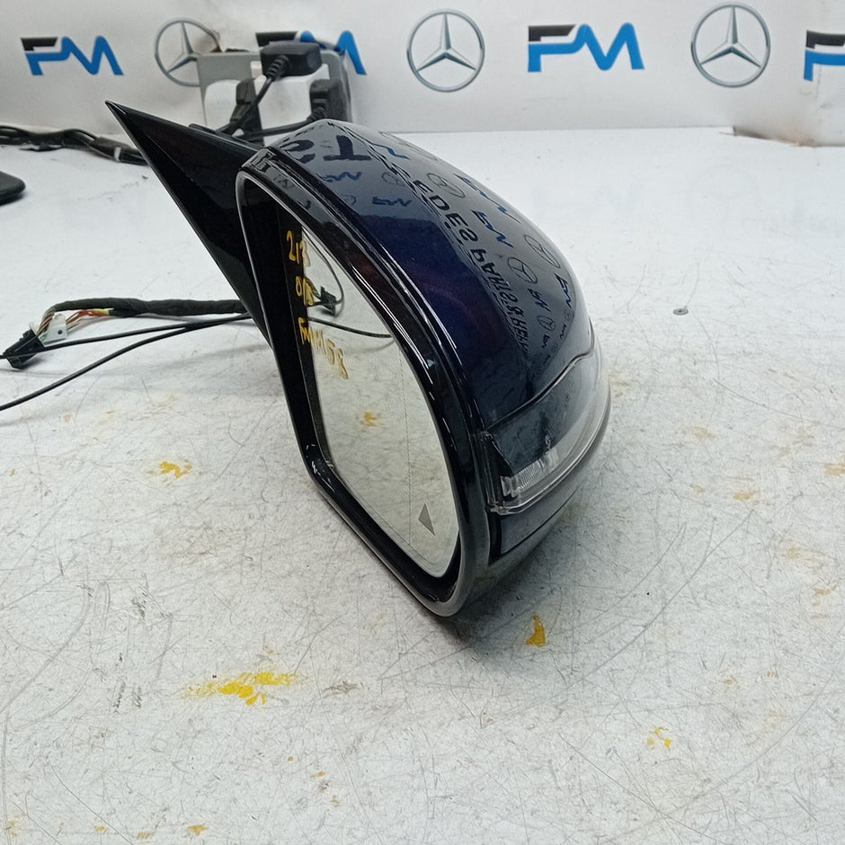 MERCEDES E-CLASS W213 DRIVER WING MIRROR OS BLUE 2016 BS PL A2138104000 FMM58 