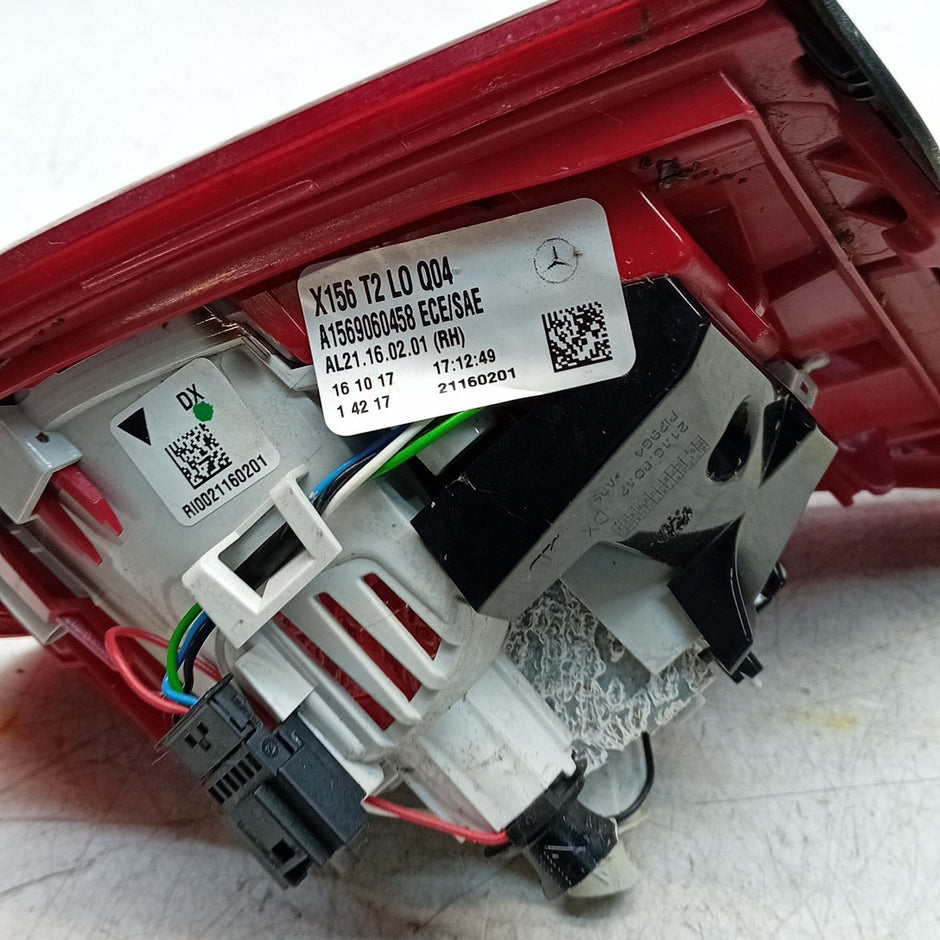 MERCEDES GLA X156 DRIVER RIGHT  REAR INNER TAIL LIGHT A1569060458 2017 FMT285