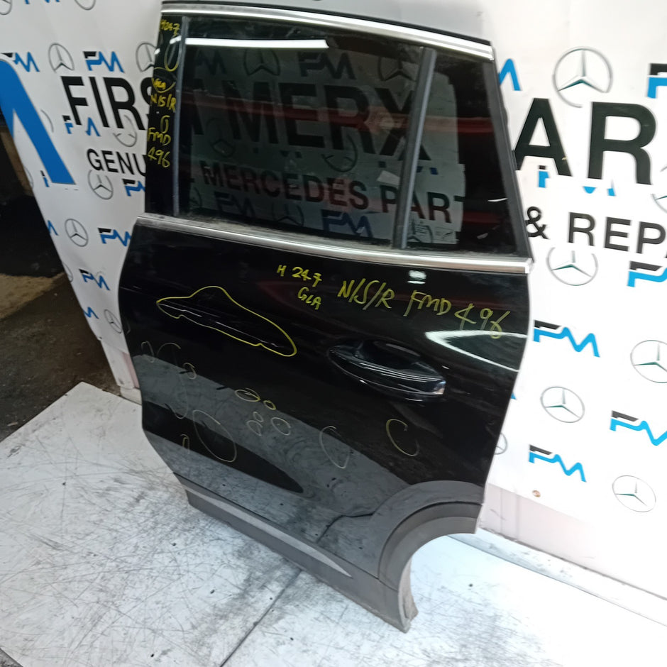 MEECEDES GLA H247 PASSENGER REAR DOOR NSR 2019 BLACK COMPLETE FMD496