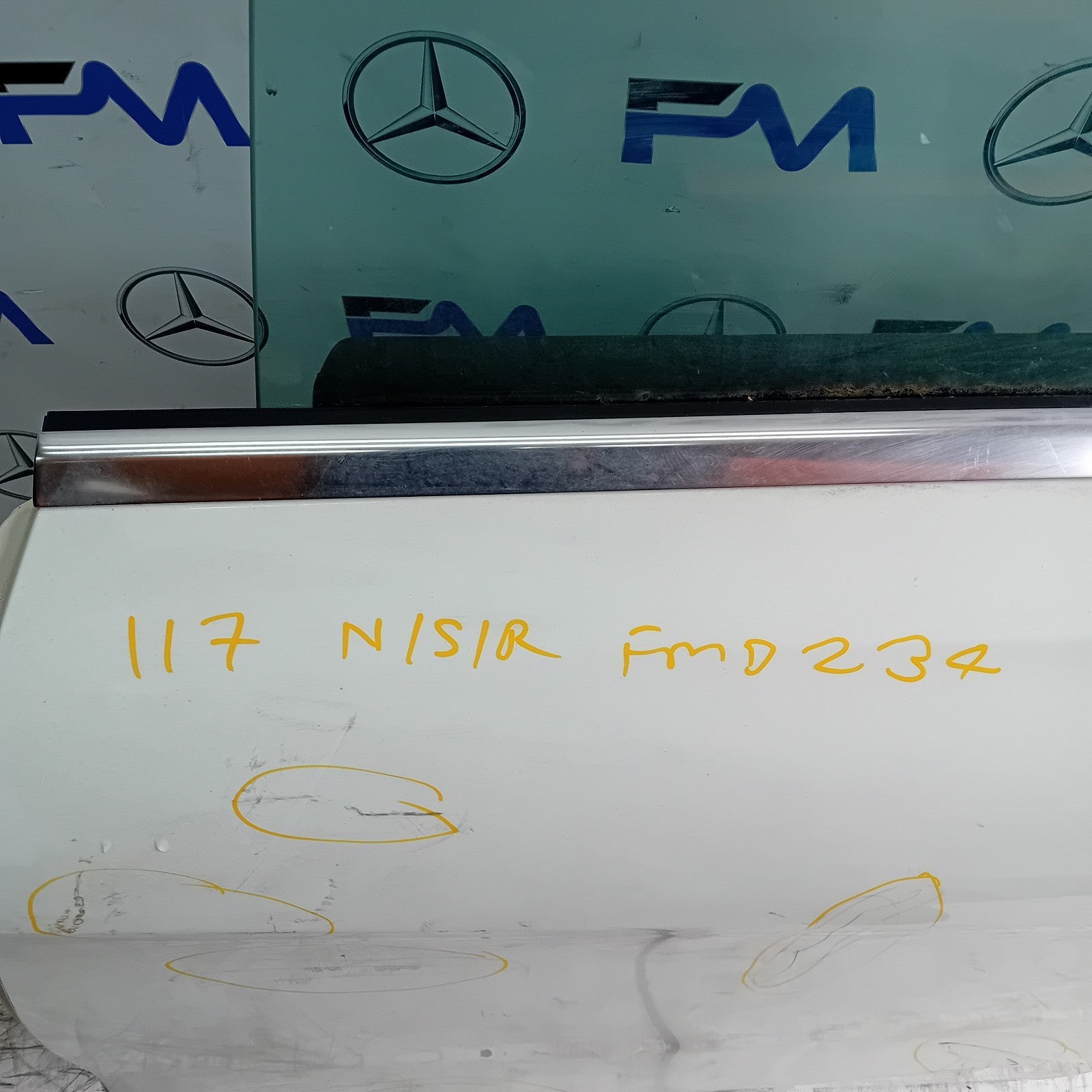 MERCEDES CLA W117 PASSENGER REAR DOOR NSR WHITE 2013-19 COMPLETE FMD234