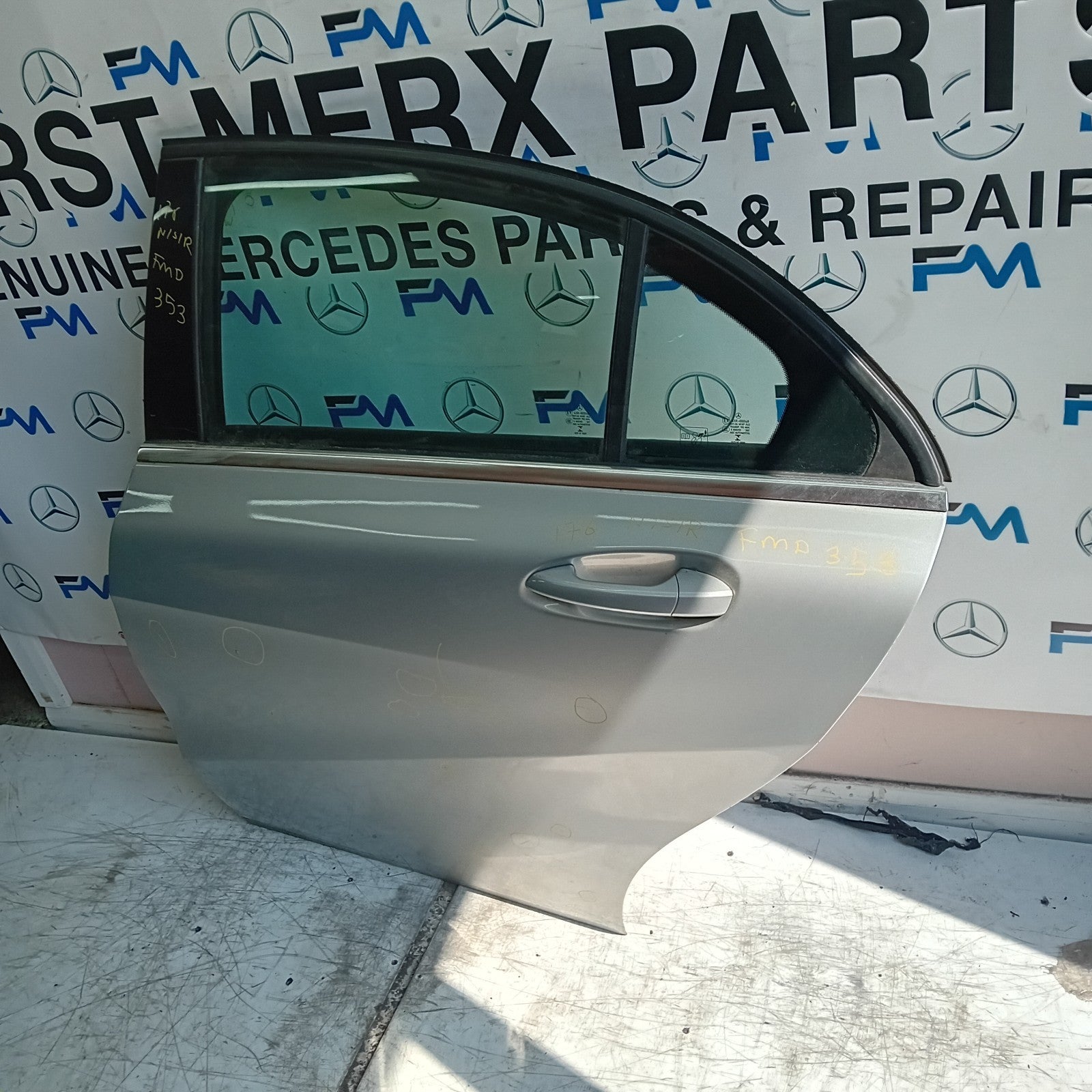 MERCEDES A-CLASS W176 PASSENGER REAR DOOR NSR SILVER 2012-18 COMPLETE FMD353