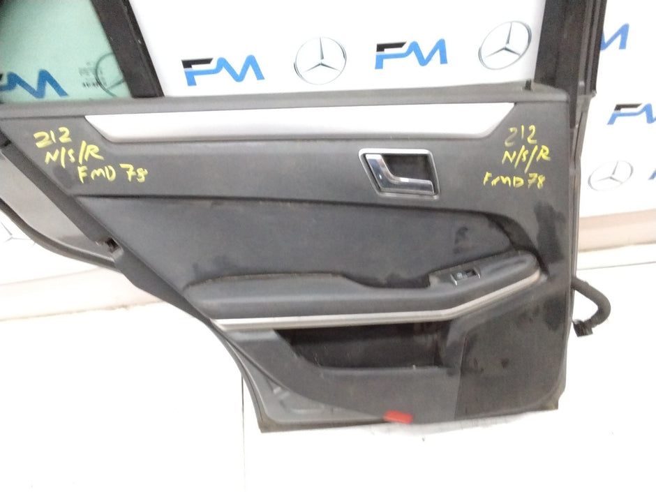 MERCEDES BENZ E-CLASS W212 PASSENGER SIDE REAR DOOR N/S/R COMPLETE SILVER FMD78