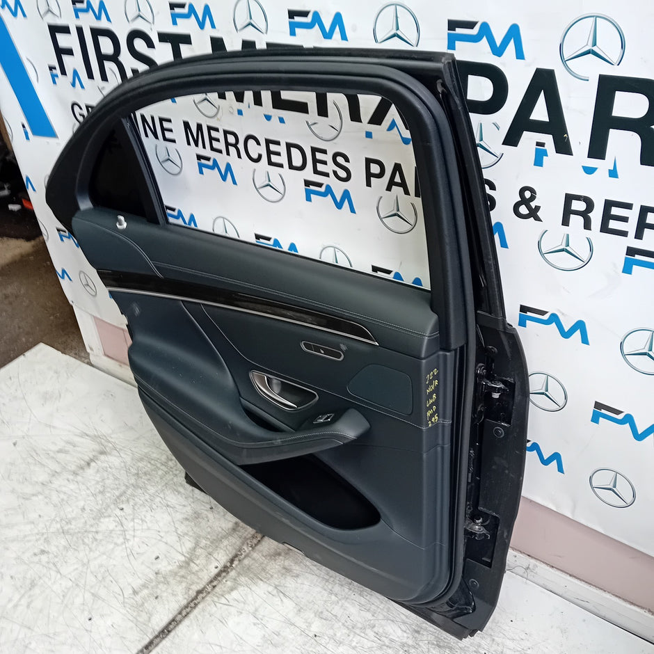 MERCEDES S-CLASS W222 SLN PASSENGER REAR DOOR NSR BLACK 2014 ON COMPLETE FMD295