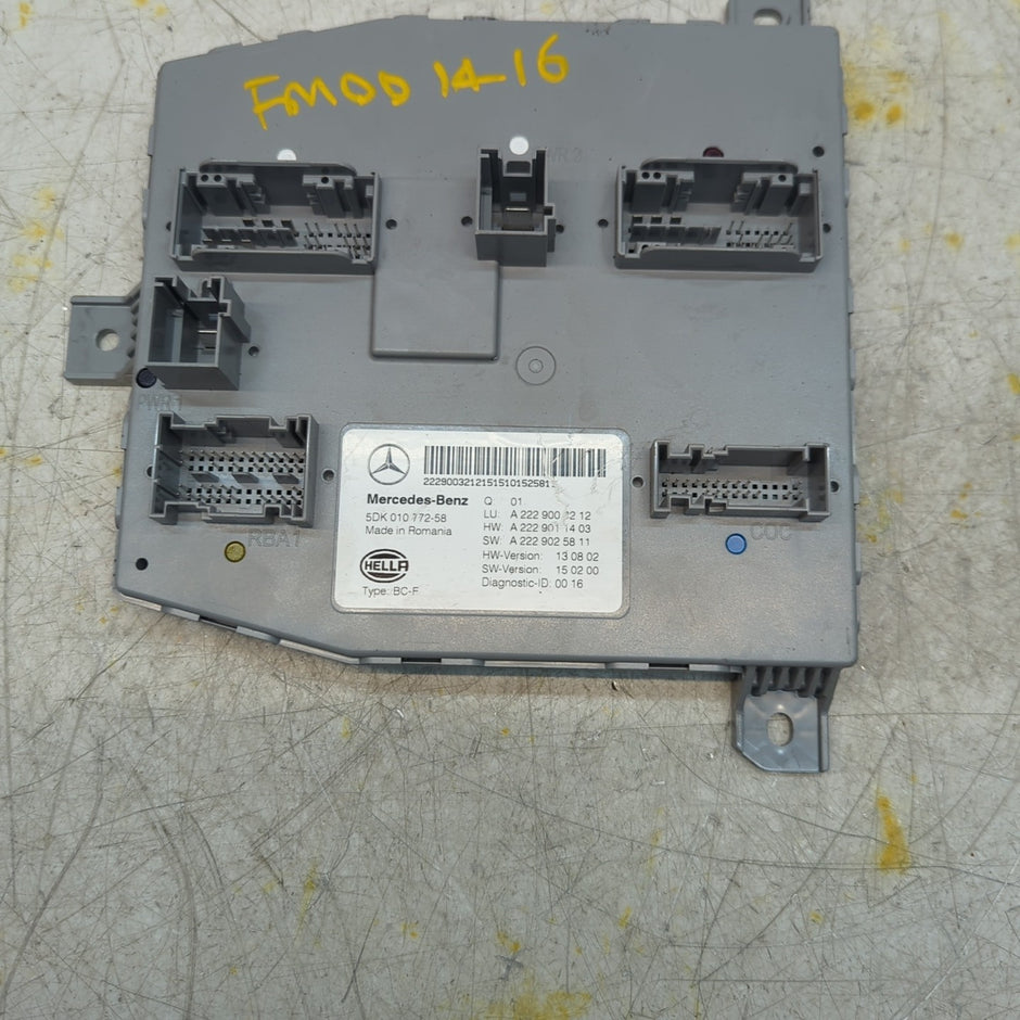MERCEDES S-CLASS REAR SAM CONTROL MODULE W222 A2229006212 2016 FM001416
