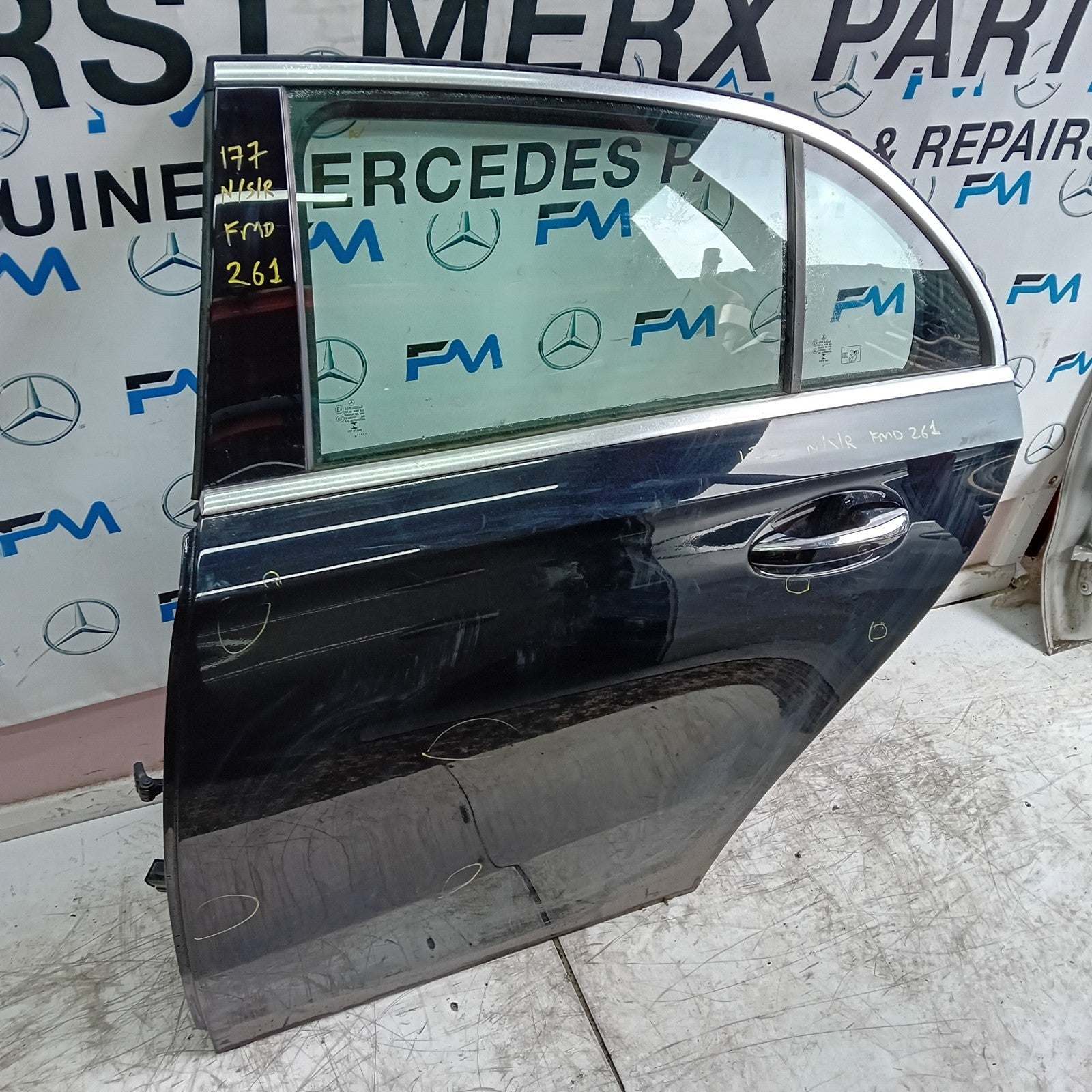 MERCEDES A-CLASS W177 PASSENGER REAR DOOR NSR BLACK 2018 ON COMPLETE FMD261