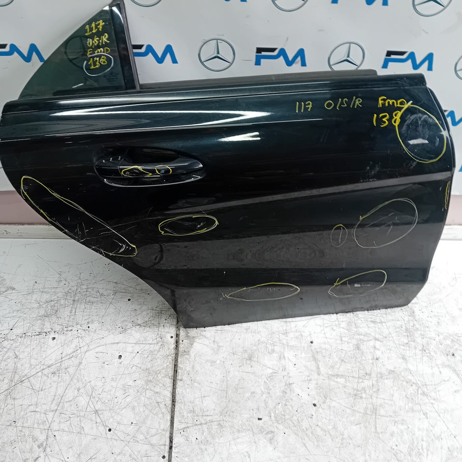 MERCEDES BENZ CLA W117 DRIVER SIDE REAR DOOR O/S/R BLACK COMPLETE FMD138