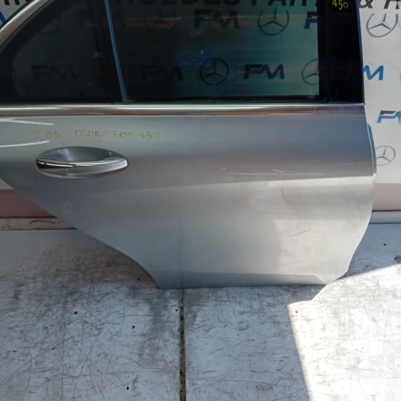 MERCEDES C-CLASS W205 SLN DRIVER REAR DOOR OSR SILVER 2014 ON COMPLETE FMD450