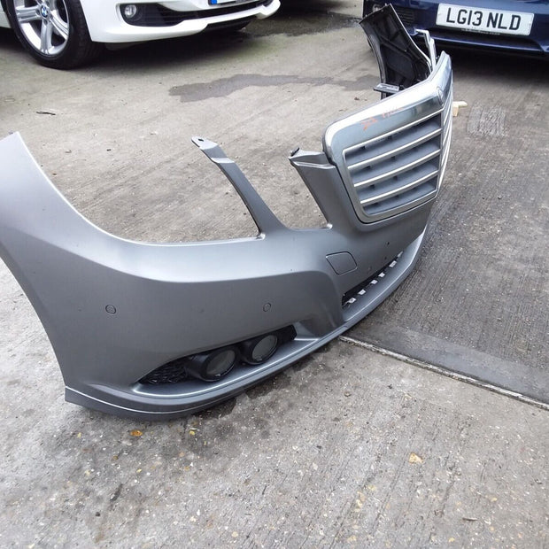 MERCEDES BENZ E CLASS W212 2011-2013 USED FRONT BUMPER COMPLETE SILVER PFL