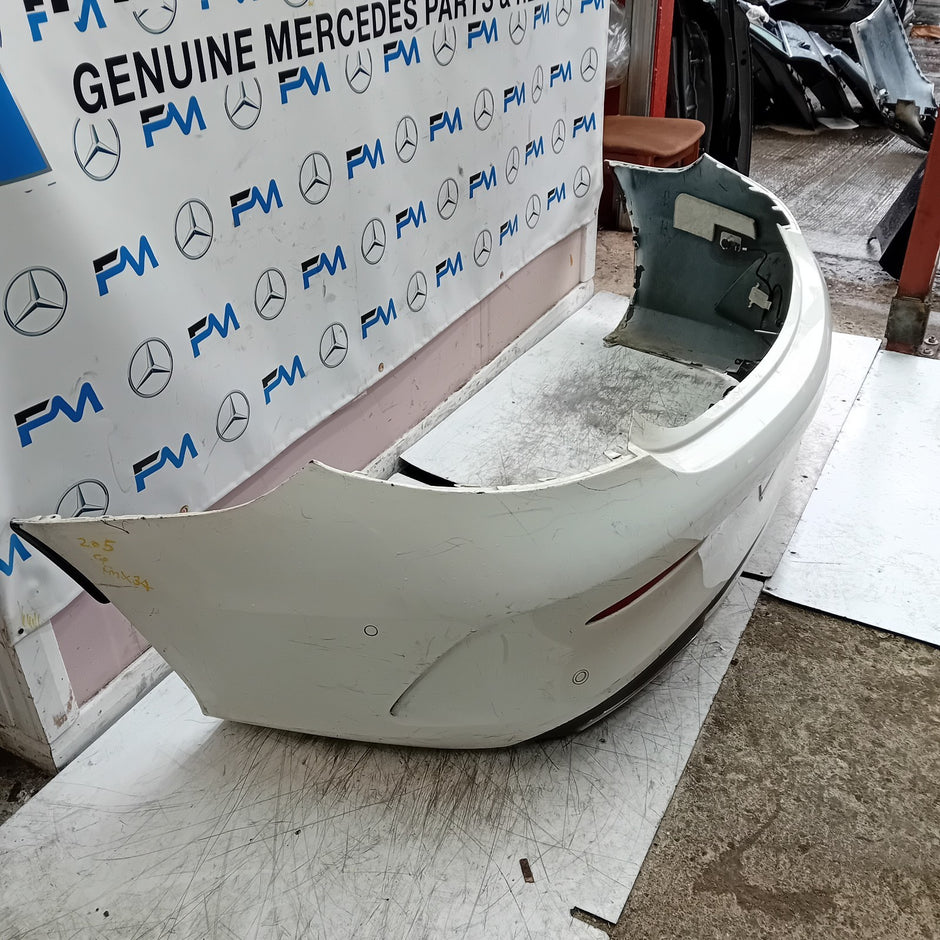 MERCEDES BENZ C-CLASS C205 COUPE REAR BUMPER 2016 ON WHITE COMPLETE FMX34
