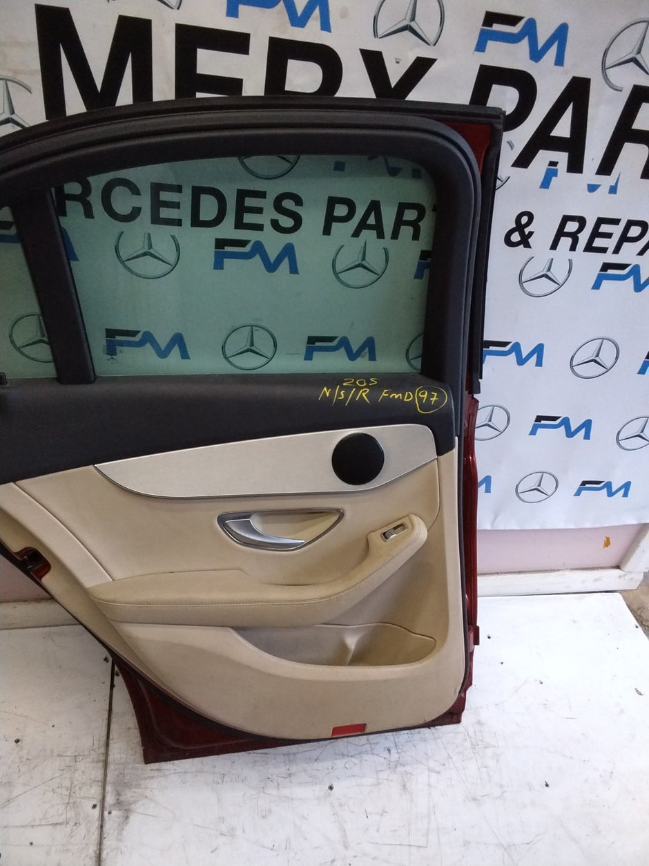 MERCEDES BENZ  C-CLASS W205 PASSENGER SIDE REAR DOOR N/S/R COMPLETE RED FMD97