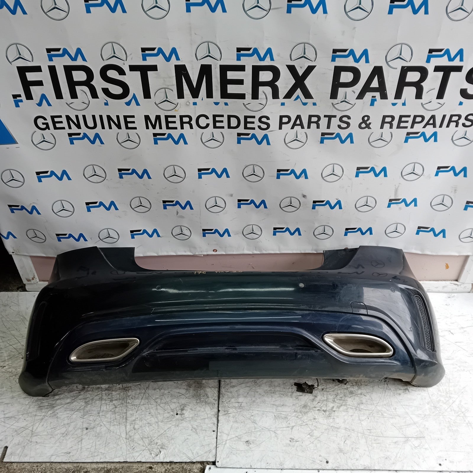 MERCEDES BENZ  A-CLASS W176 REAR BUMPER A1768803400 2016 BLACK COMPLETE FMX20
