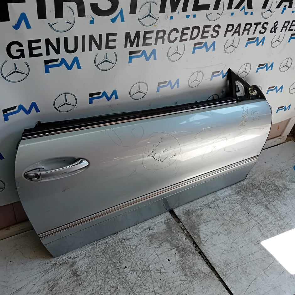 MERCEDES BENZ CLK C209 CP DRIVER FRONT DOOR OSF 2002-09 SILVER COMPLETE FMD362