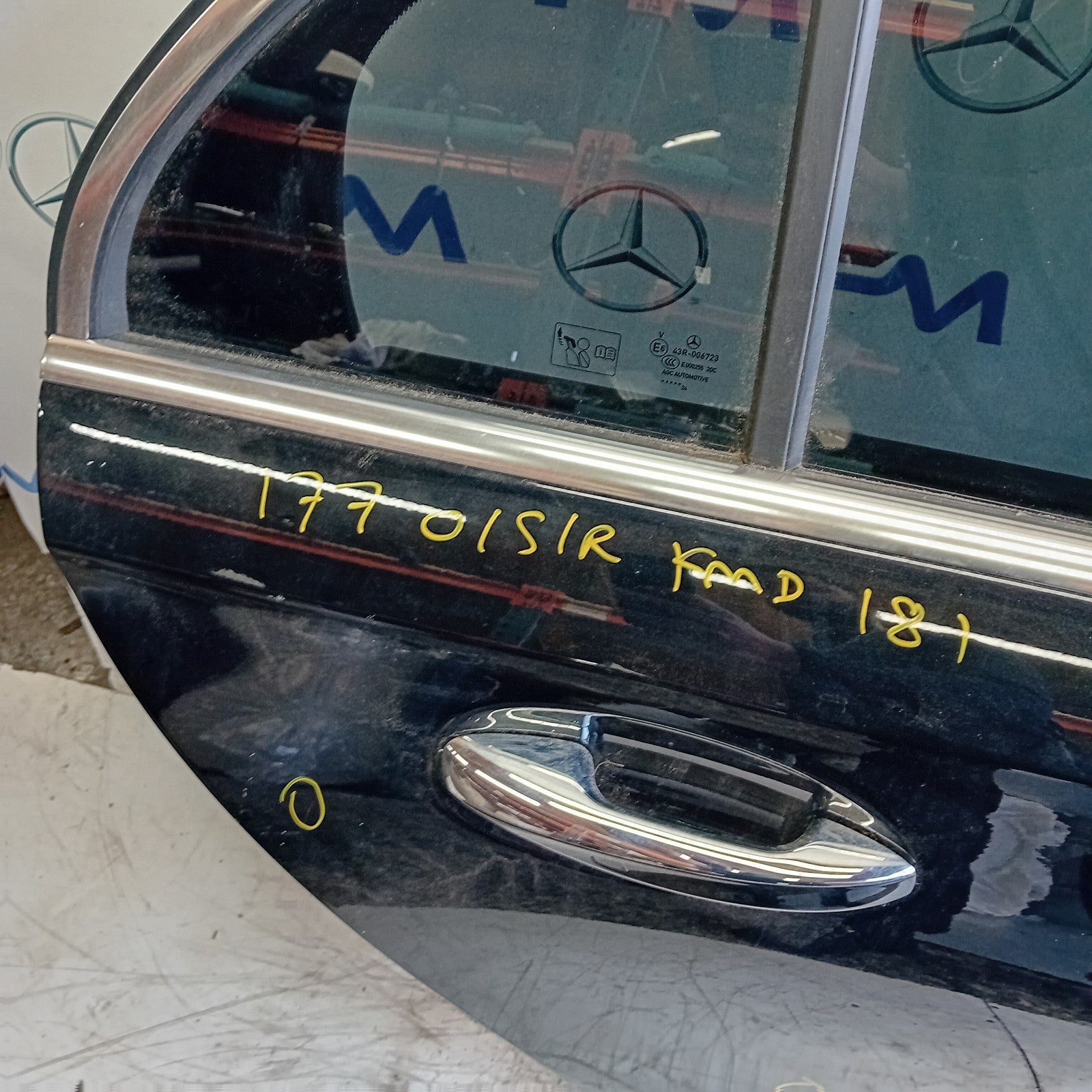 MERDEDES A-CLASS W177 DRIVER SIDE REAR DOOR OSR BLACK 2018 ON COMPLETE FMD181