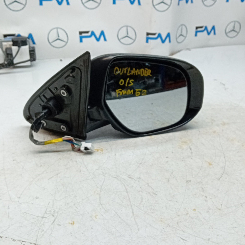 MITSUBISHI OUTLANDER MK3 DRIVER WING MIRROR OS BLACK CAMERA 2013 FMM52 (D)