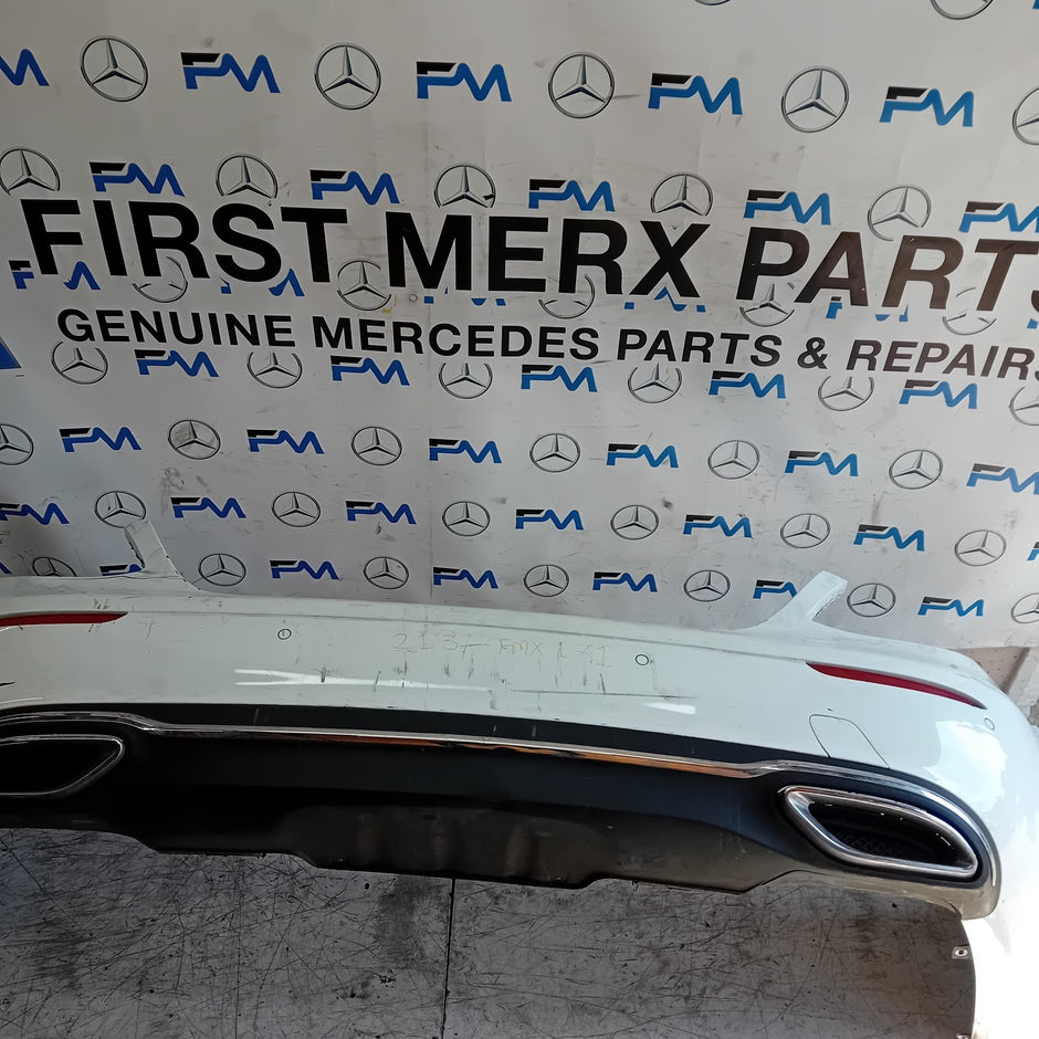 MERCEDES BENZ E-CLASS W213 SLN REAR BUMPER A2138850022 2016 WHITE FMX171