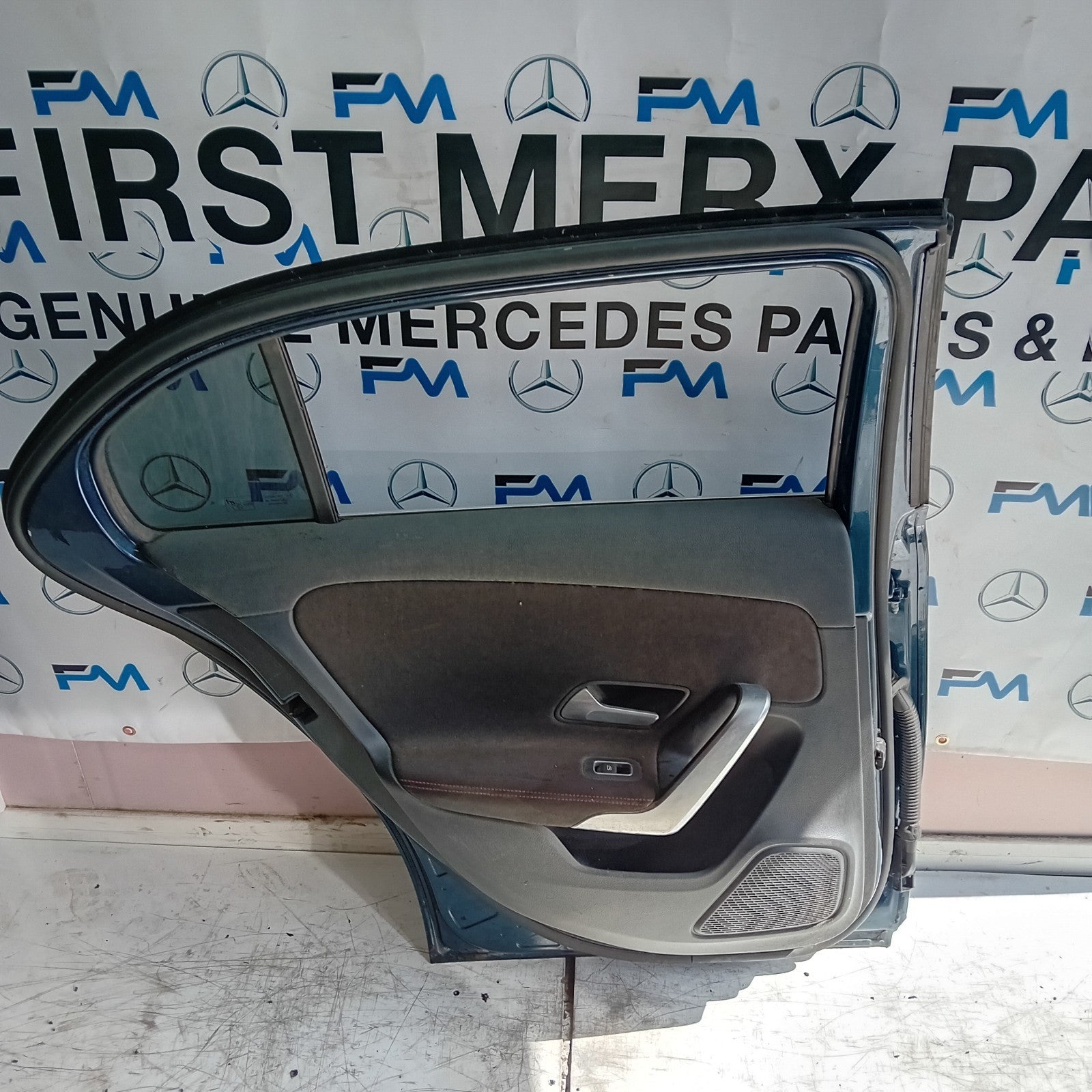 MERCEDES A-CLASS W177 SLN PASSENGER REAR DOOR NSR BLUE 2016 ON COMPLETE FMD219