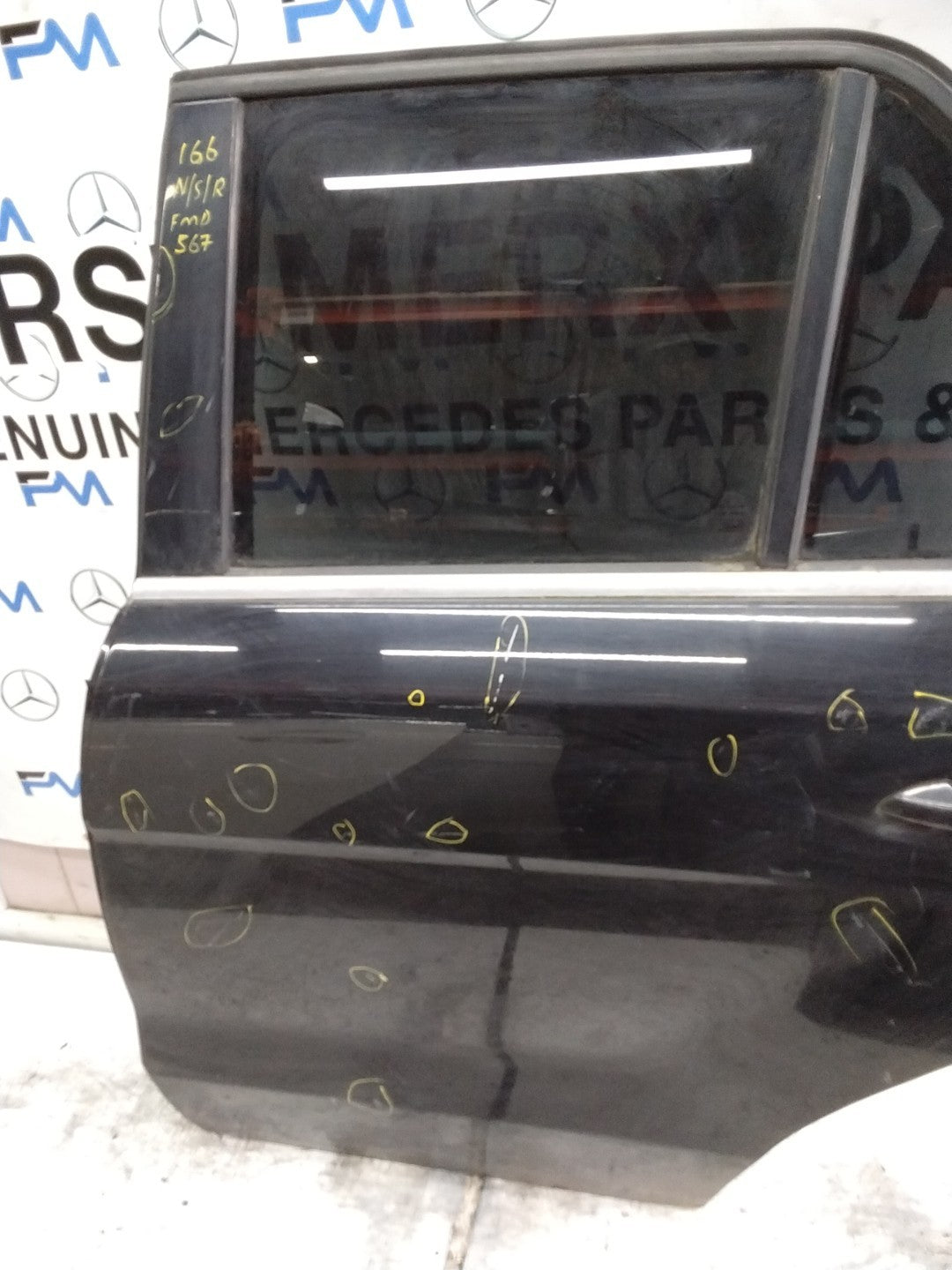 MERCEDES BENZ  M-CLASS W166  PASSENGER REAR DOOR NSR  BLACK 2011-15  FMD567