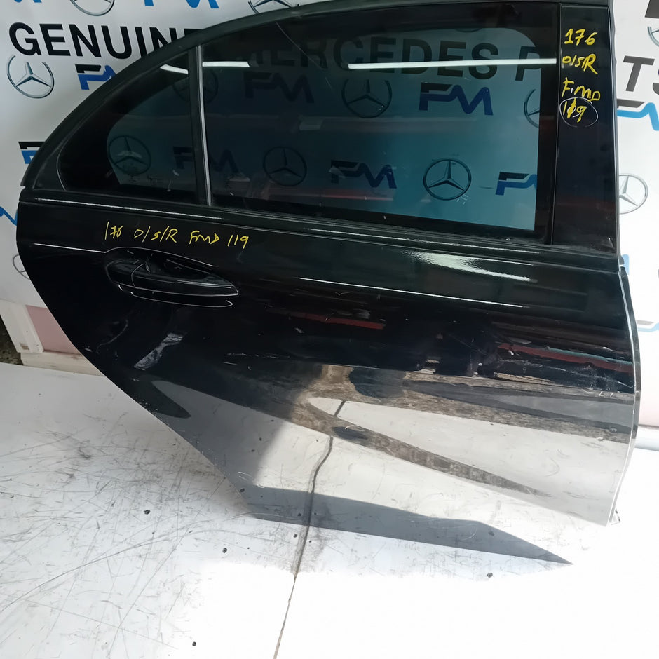 MERCEDES BENZ A-CLASS W176 DRIVER SIDE REAR DOOR O/S/R BLACK FMD119