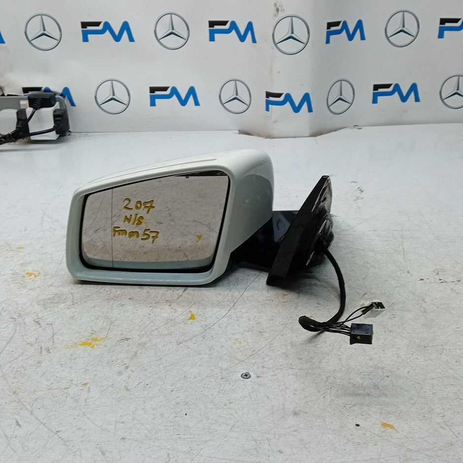 MERCEDES E-CLASS W207 PASSENGER WING MIRROR NS WHITE 2009-2016 FMM57
