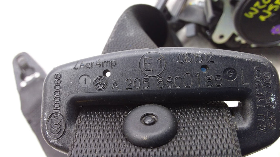  MERCEDES C-CLS W205 SEAT BELT FRONT LEFT PASSENGER SIDE NSF A2058600185 FMS515