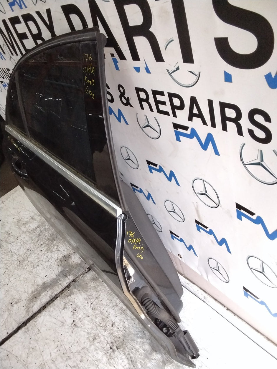 MERCEDES A-CLS W176  DRIVER REAR  DOOR OSR  2012-18 BLACK COMPLETE FMD600