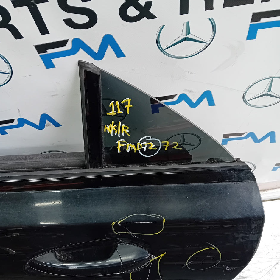MERCEDES BENZ CLA W117 PASSENGER REAR DOOR NSR 2013-19 BLACK COMPLETE FMD272