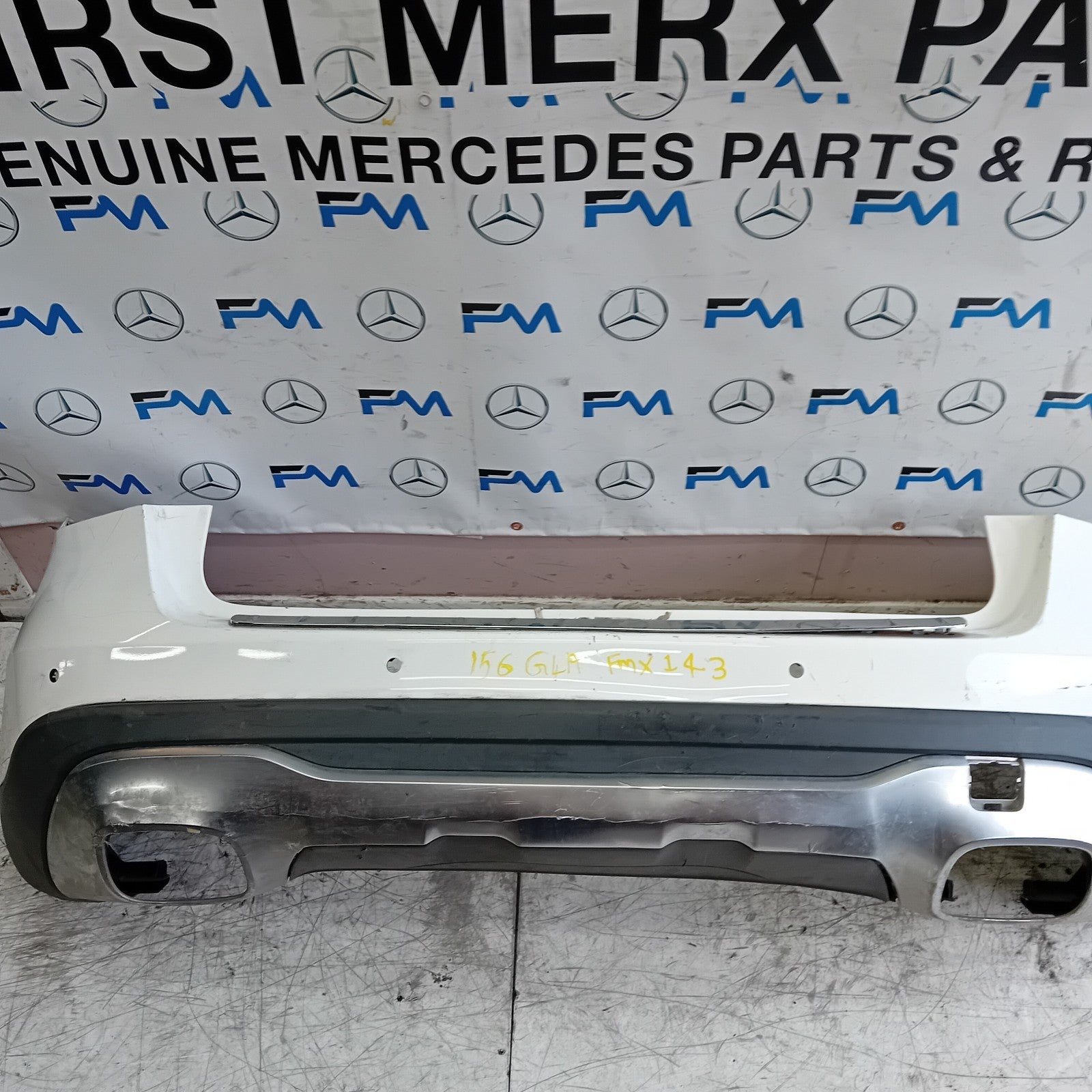 MERCEDES BENZ GLA W156 REAR BUMPER WHITE 2014-2019 A1568802640 FMX143
