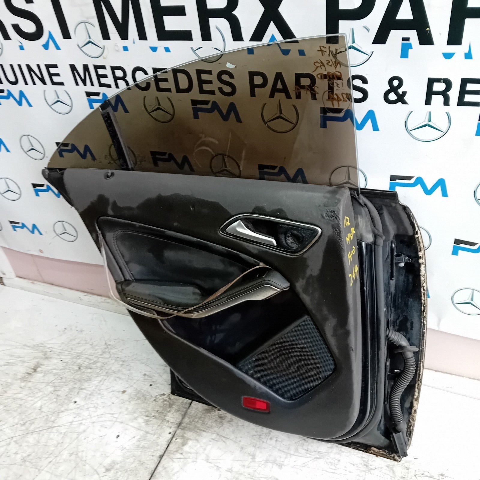 MERCEDES CLA 117 PASSENGER REAR DOOR NSR BLACK 2013-19 COMPLETE FMD244