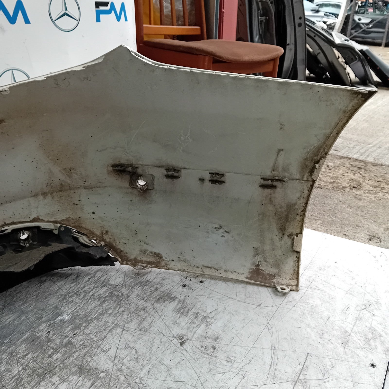 MERCEDES BENZ C-CLASS W205 SLN REAR BUMPER 2015 WHITE A2058850138 FMX54