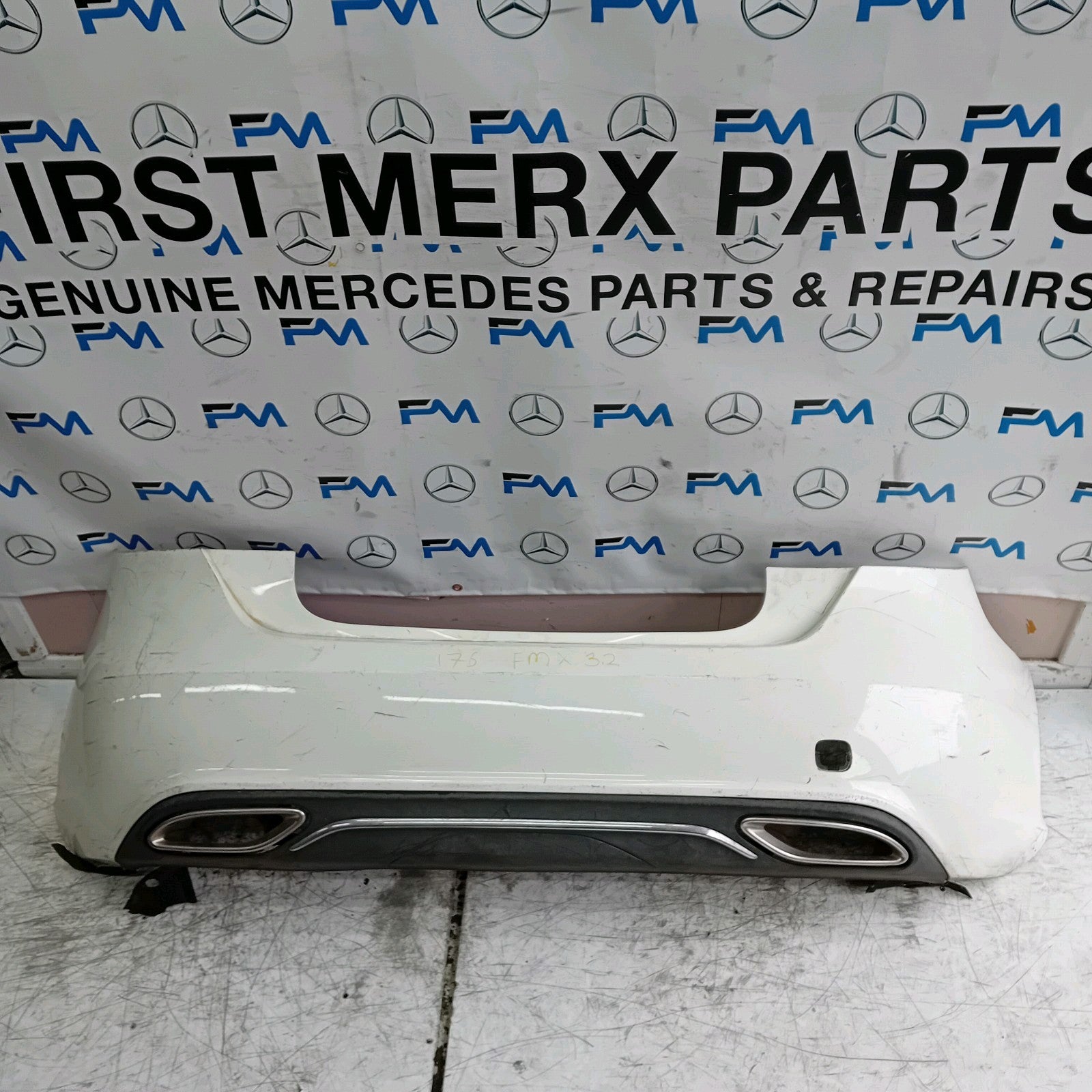 MERCEDES BENZ A-CLASS W176 REAR BUMPER 2012-18 A1768853000 WHITE FMX32