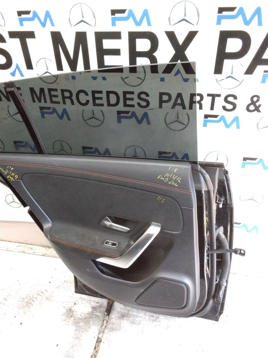 MERCEDES CLA C118 PASSENGER REAR DOOR NSR BLACK 2019 ONWARDS COMPLETE FMD604