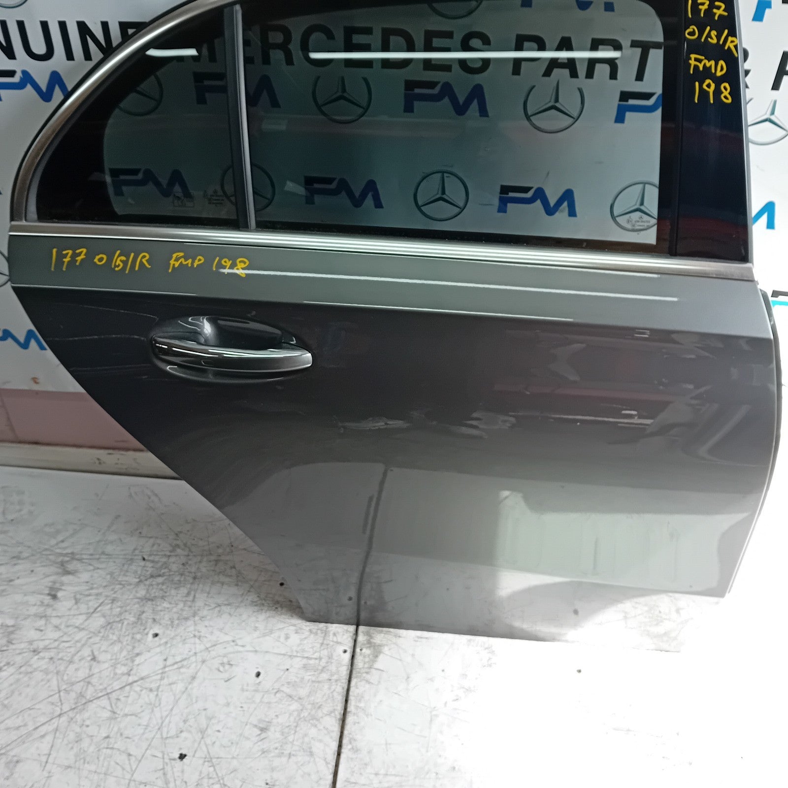 MERCEDES BENZ A-CLASS W177 DRIVER REAR DOOR OSR GREY 2018 ON COMPLETE FMD198