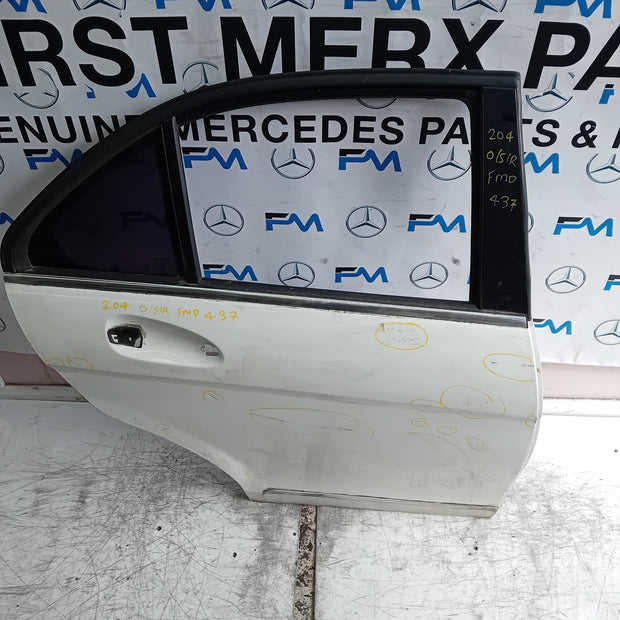 MERCEDES C-CLASS W204 SLN DRIVER REAR DOOR OSR WHITE 2009-2014 FMD437