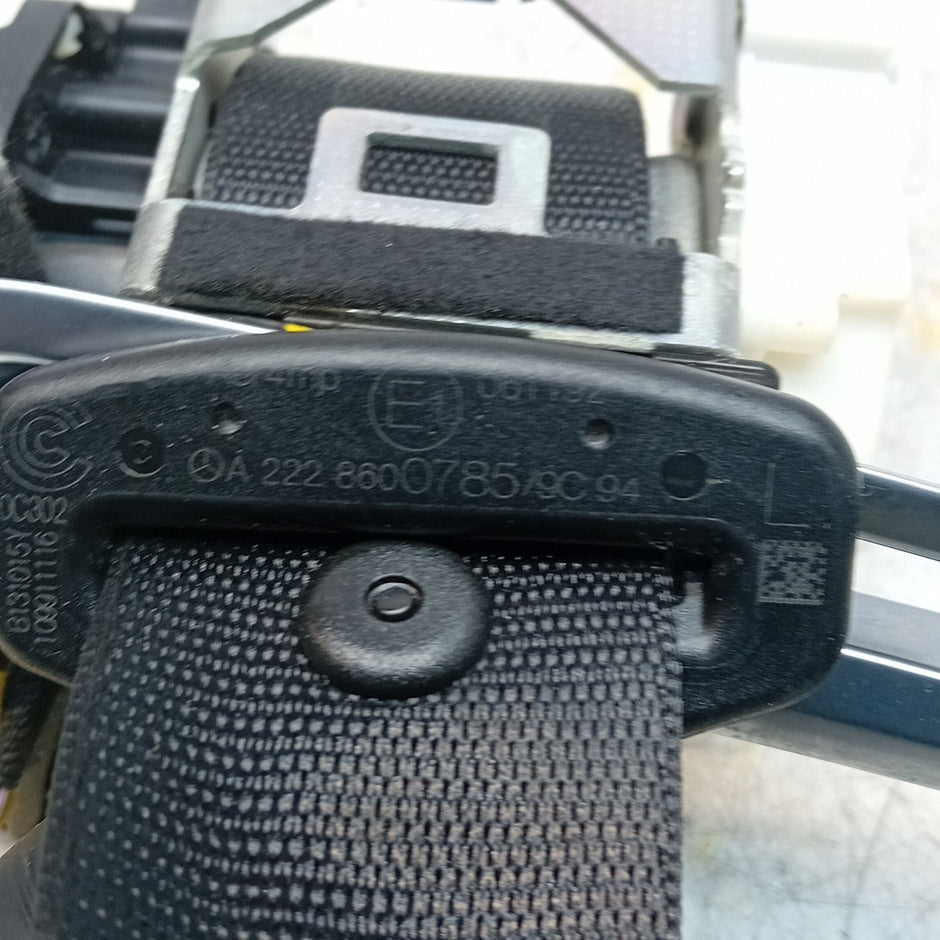 MERCEDES S-CLASS W222 PASSENGER LEFT SEAT BELT BLACK A2228600785 2015 FM001452