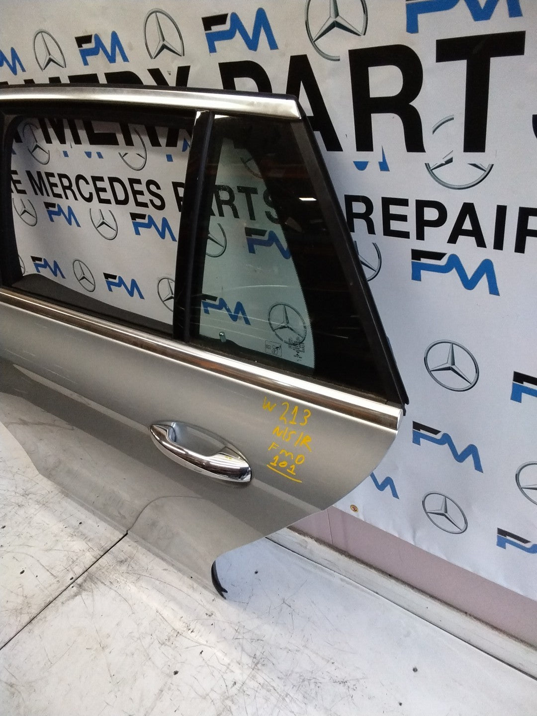 MERCEDES BENZ E-CLASS W213 PASSENGER SIDE REAR DOOR N/S/R COMPLETE SILVER FMD101