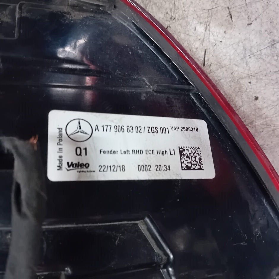 MERCEDES BENZ A CLASS W177  REAR PASSENGER SIDE ( N.S ) TAIL LIGHT  A1779068302