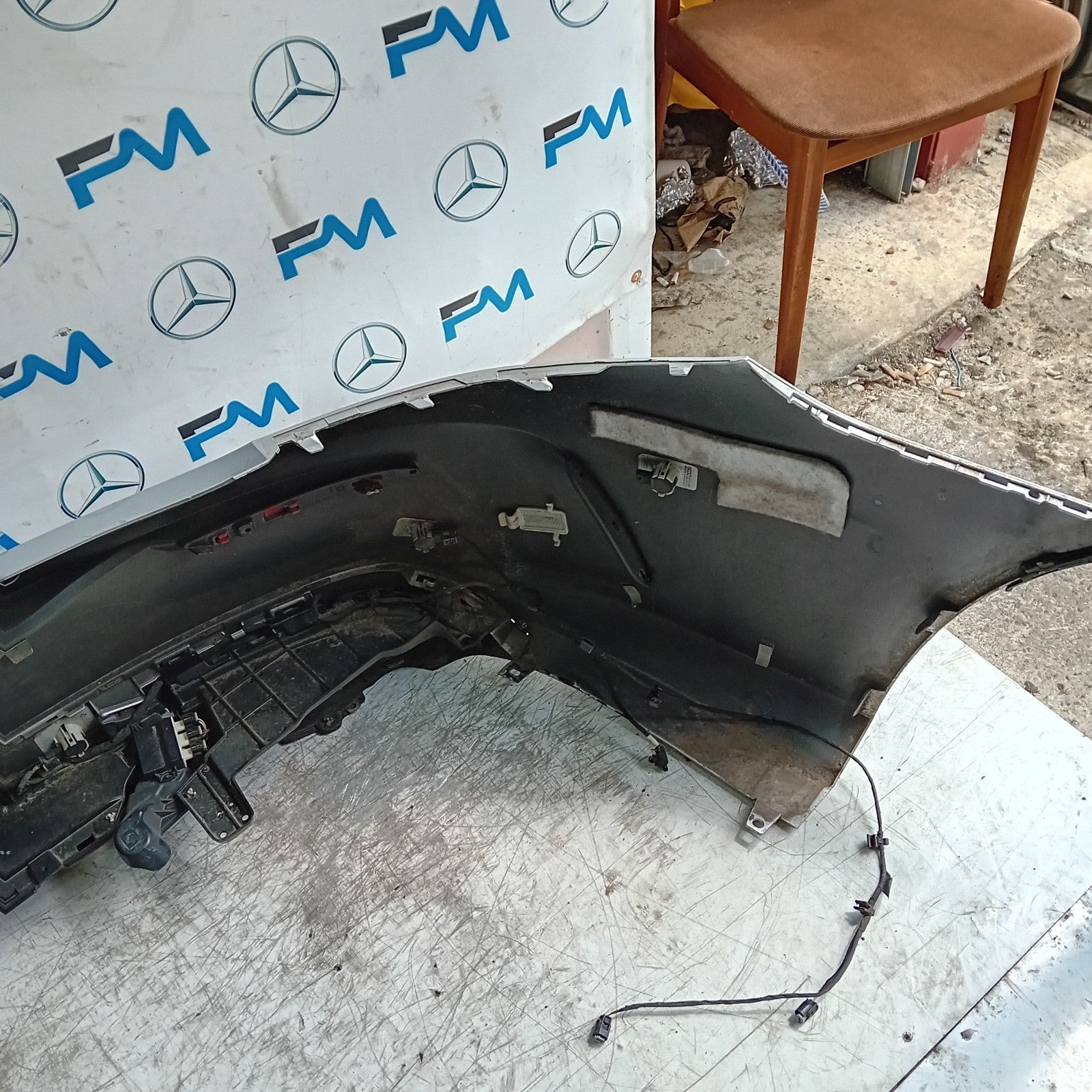 MERCEDES BENZ C-CLASS W205 SLN REAR BUMPER 2015 WHITE FMX55