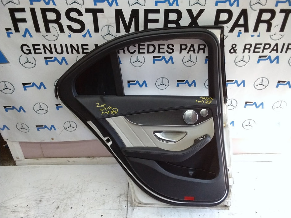MERCEDES BENZ C-CLASS W205 PASSENGER SIDE REAR DOOR N/S/R COMPLETE WHITE FMD84