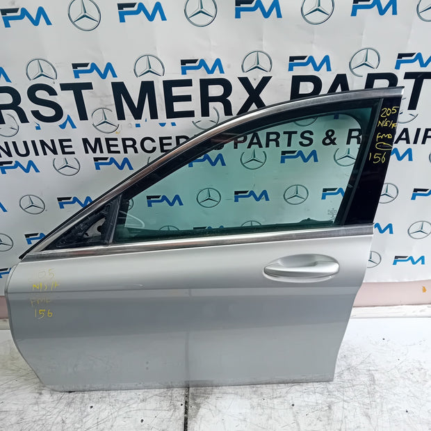 MERCEDES BENZ C-CLASS PASSENGER FRONT DOOR N/S/F SILVER 2014 ON COMPLETE FMD156