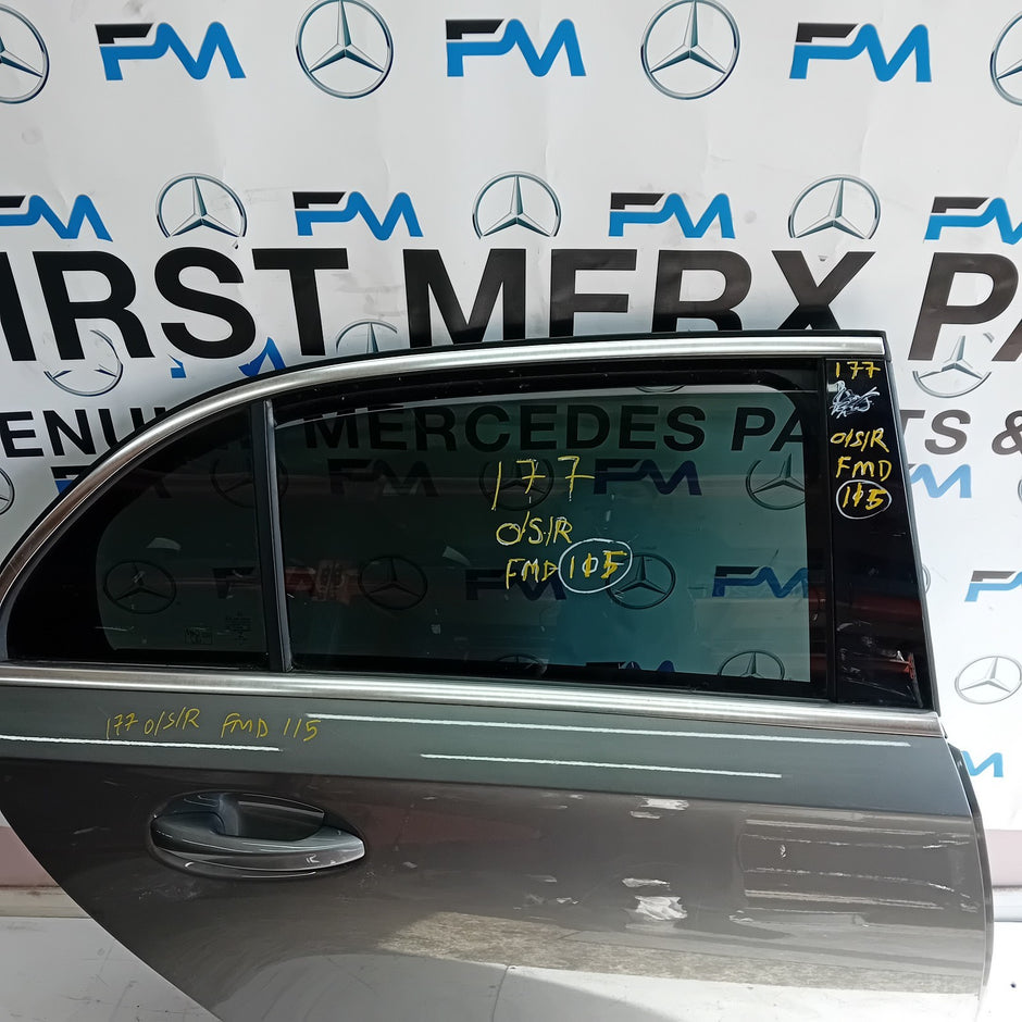 MERCEDES  A-CLASS W177 DRIVER SIDE REAR DOOR N/S/R COMPLETE GREY FMD115