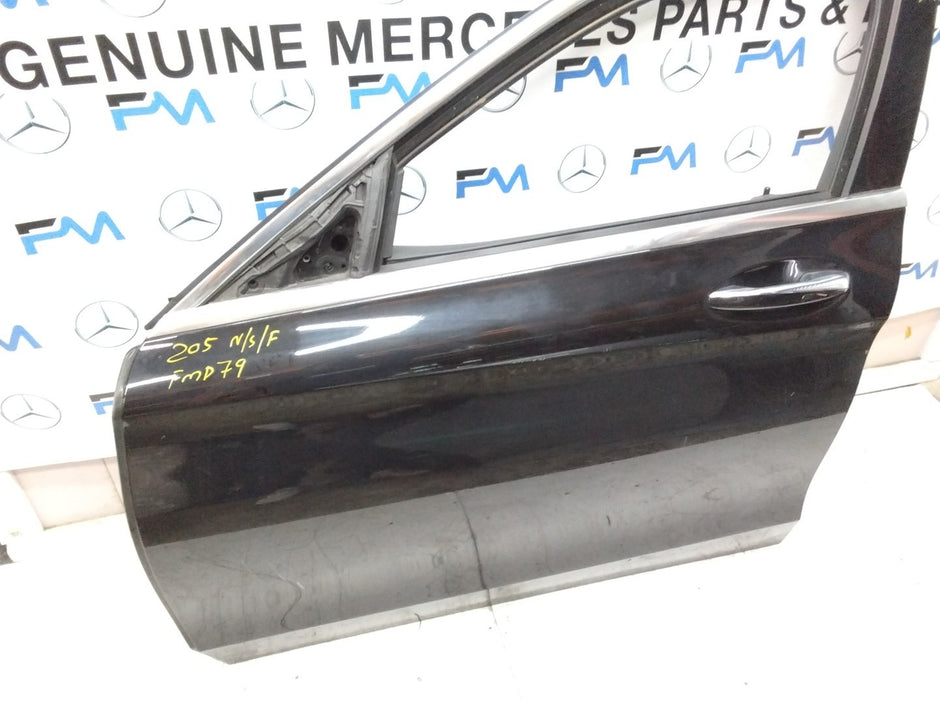 MERCEDES BENZ C-CLASS W205 PASSENGER SIDE FRONT DOOR N/S/F COMPLETE BLACK FMD79