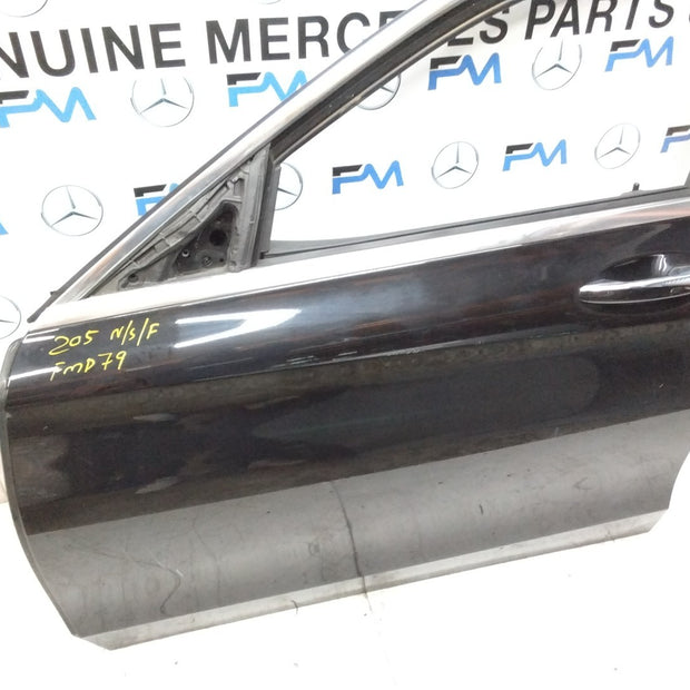 MERCEDES BENZ C-CLASS W205 PASSENGER SIDE FRONT DOOR N/S/F COMPLETE BLACK FMD79