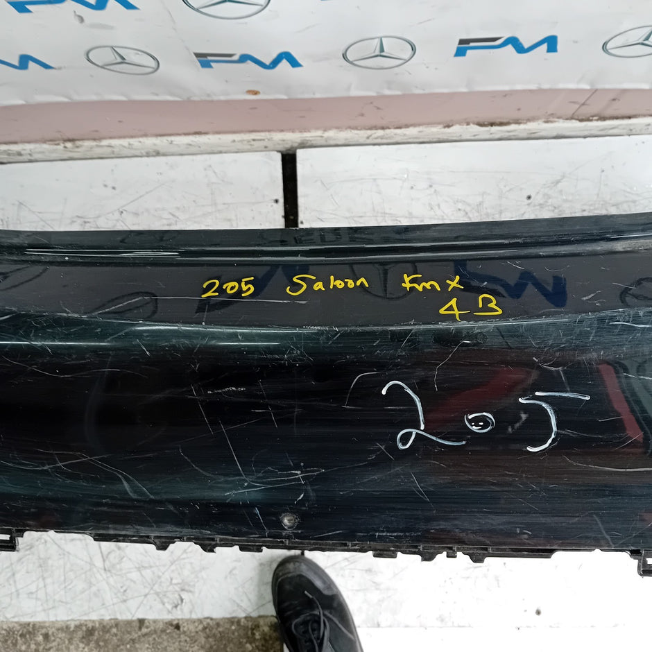 MERCEDES C-CLASS W205 SLN REAR BUMPER 2014 BLACK  A2058850138 COMPLETE FMX43