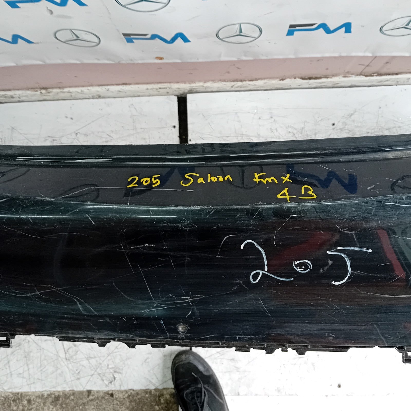 MERCEDES C-CLASS W205 SLN REAR BUMPER 2014 BLACK  A2058850138 COMPLETE FMX43